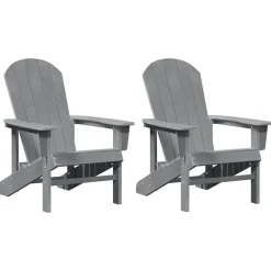 Mobilier De Jardin-vidaXL Chaise de jardin 2 pcs 82 x 74 x 92 cm Polyéthylène Gris clair