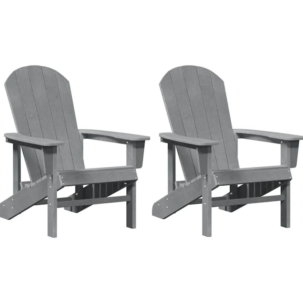 Mobilier De Jardin-vidaXL Chaise de jardin 2 pcs 82 x 74 x 92 cm Polyéthylène Gris clair