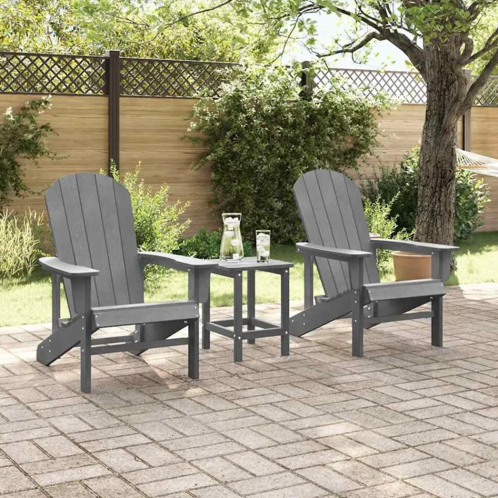 Mobilier De Jardin-vidaXL Chaise de jardin 2 pcs 82 x 74 x 92 cm Polyéthylène Gris clair