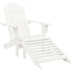 Mobilier De Jardin-vidaXL Chaise de jardin avec pouf Bois Blanc
