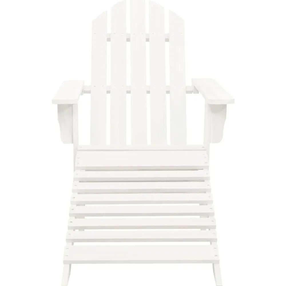 Mobilier De Jardin-vidaXL Chaise de jardin avec pouf Bois Blanc