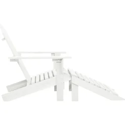 Mobilier De Jardin-vidaXL Chaise de jardin avec pouf Bois Blanc