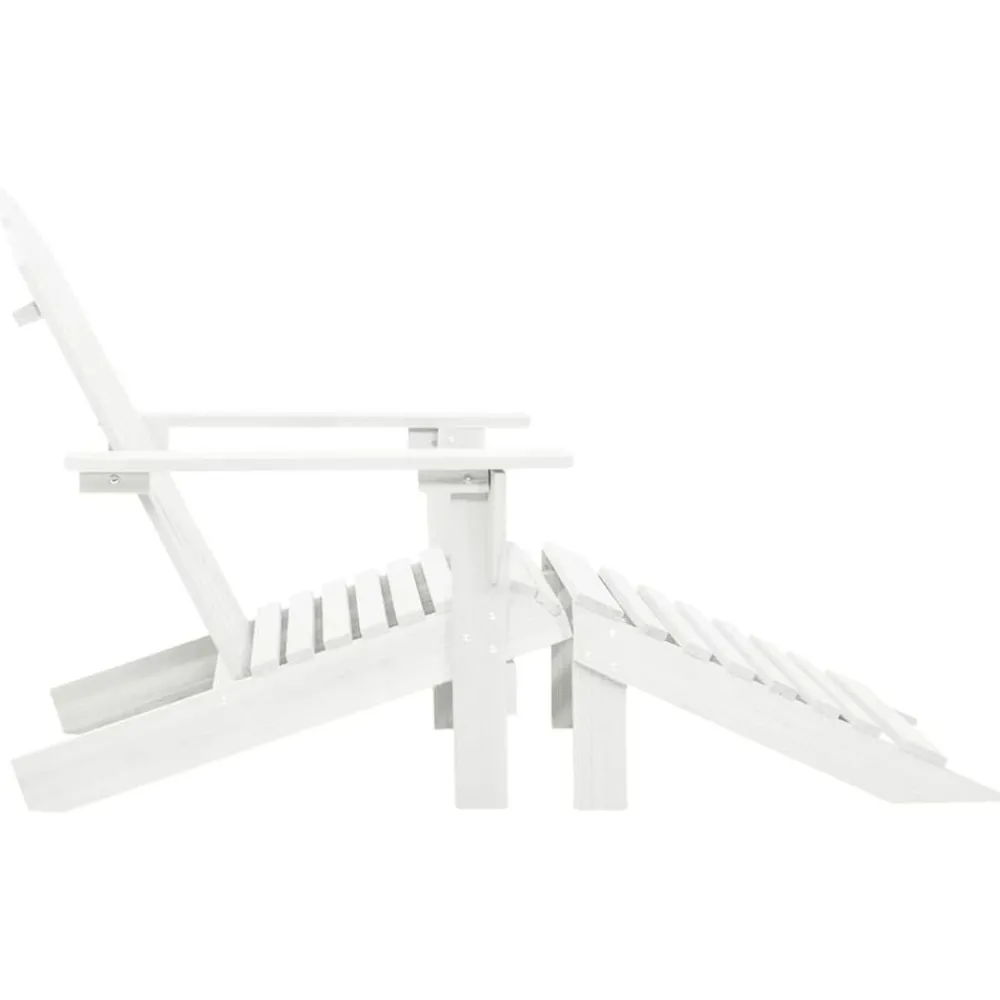 Mobilier De Jardin-vidaXL Chaise de jardin avec pouf Bois Blanc