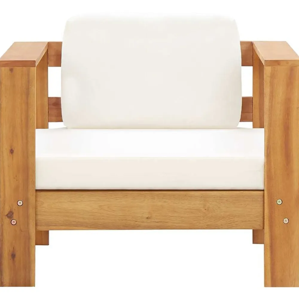 Mobilier De Jardin-vidaXL Chaise de jardin avec coussin Crème Bois d'acacia solide Crème