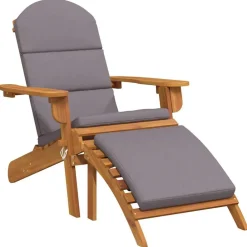 vidaXL Chaise de jardin Adirondack et repose-pieds bois massif acacia