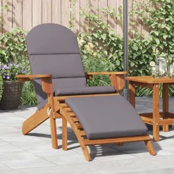 vidaXL Chaise de jardin Adirondack et repose-pieds bois massif acacia