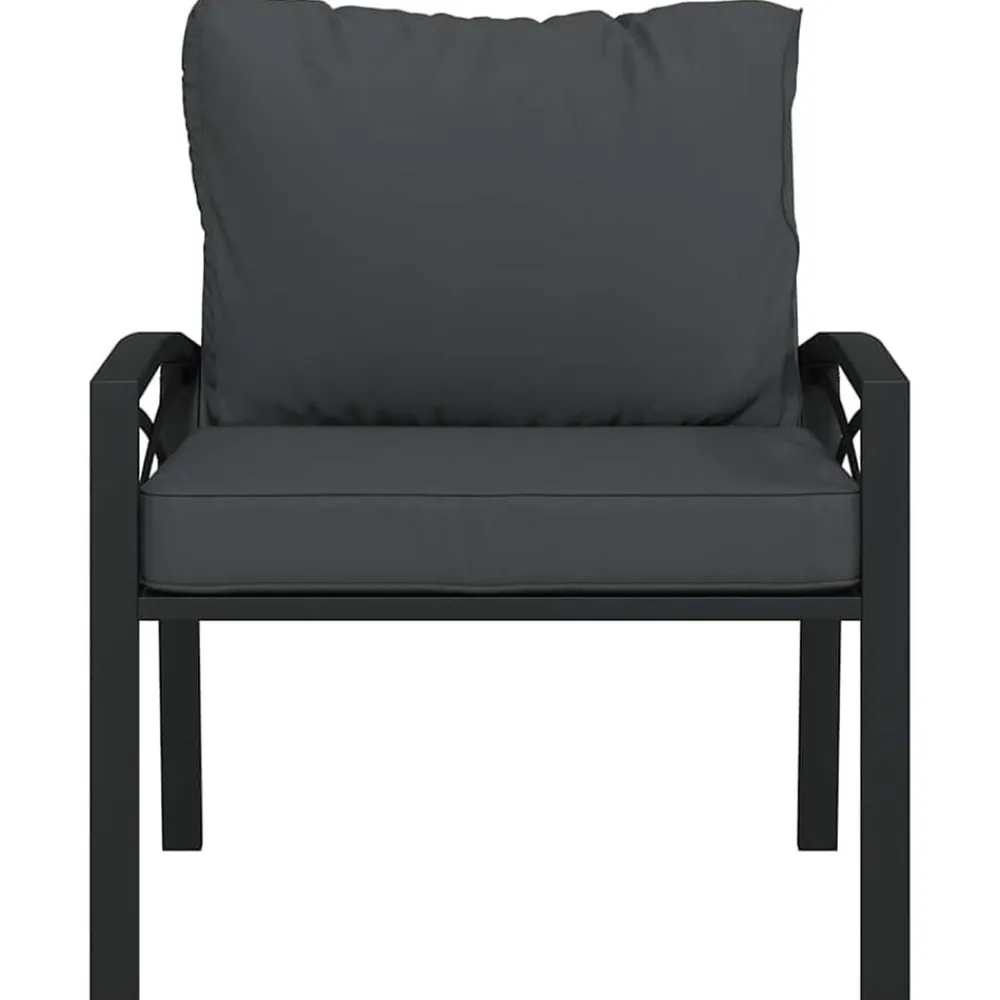 Mobilier De Jardin-vidaXL Chaise de jardin avec coussins 68x76x79 cm acier Gris