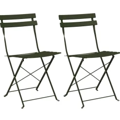 vidaXL Chaise de jardin pliante 2 pcs Vert 42 x 46 x 82cm Métal