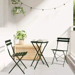 vidaXL Chaise de jardin pliante 2 pcs Vert 42 x 46 x 82cm Métal
