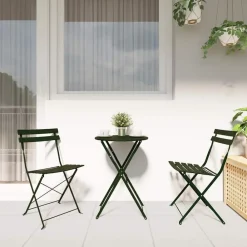 vidaXL Chaise de jardin pliante 2 pcs Vert 42 x 46 x 82cm Métal