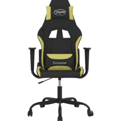 Fauteuils Et Chaises-vidaXL Chaise de jeu de massage Noir et Tissu Vert clair