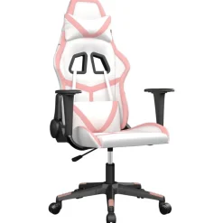 Fauteuils Et Chaises-vidaXL Chaise de jeu de massage Similicuir Blanc et rose