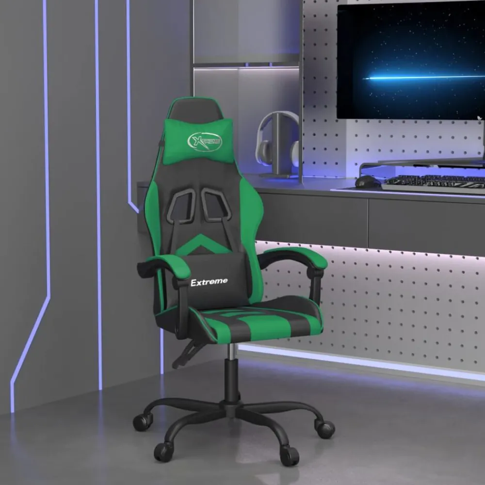 Fauteuils Et Chaises-vidaXL Chaise de jeu Similicuir Noir et vert