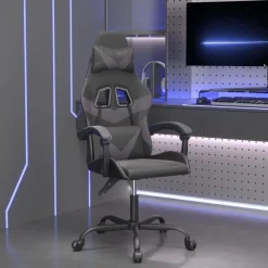 Fauteuils Et Chaises-vidaXL Chaise de jeu pivotante Similicuir Noir et gris