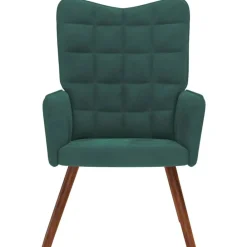 Fauteuils Et Chaises-vidaXL Chaise de relaxation Velours Vert foncé
