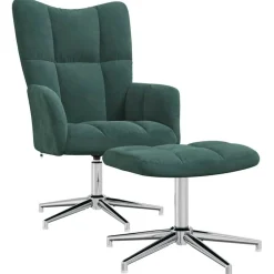vidaXL Chaise de relaxation avec tabouret Velours