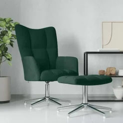 vidaXL Chaise de relaxation avec tabouret Velours