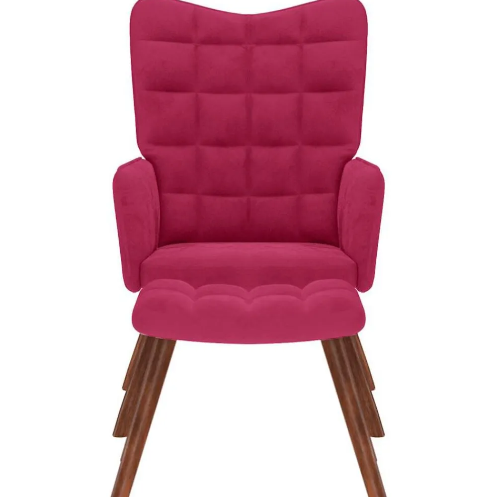 Fauteuils Et Chaises-vidaXL Chaise de relaxation avec tabouret Bordeaux Velours Rouge bordeaux