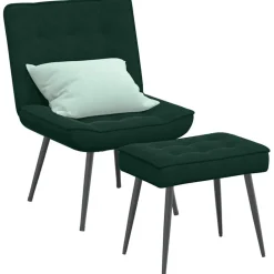 vidaXL Chaise de relaxation avec tabouret Velours