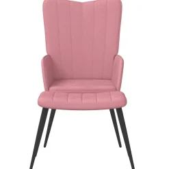 Fauteuils Et Chaises-vidaXL Chaise de relaxation avec tabouret Velours Rose