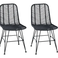 Fauteuils Et Chaises-vidaXL Chaise de salle à manger 2 pcs 44 x 47 x 85 cm Noir