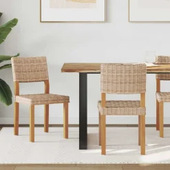 Fauteuils Et Chaises-vidaXL Chaise de salle à manger 2 pcs 46 x 55 x 84 cm Naturel