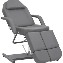 Santé & Beauté-vidaXL Chaise de traitement de beauté Similicuir 180x62x78 cm Gris