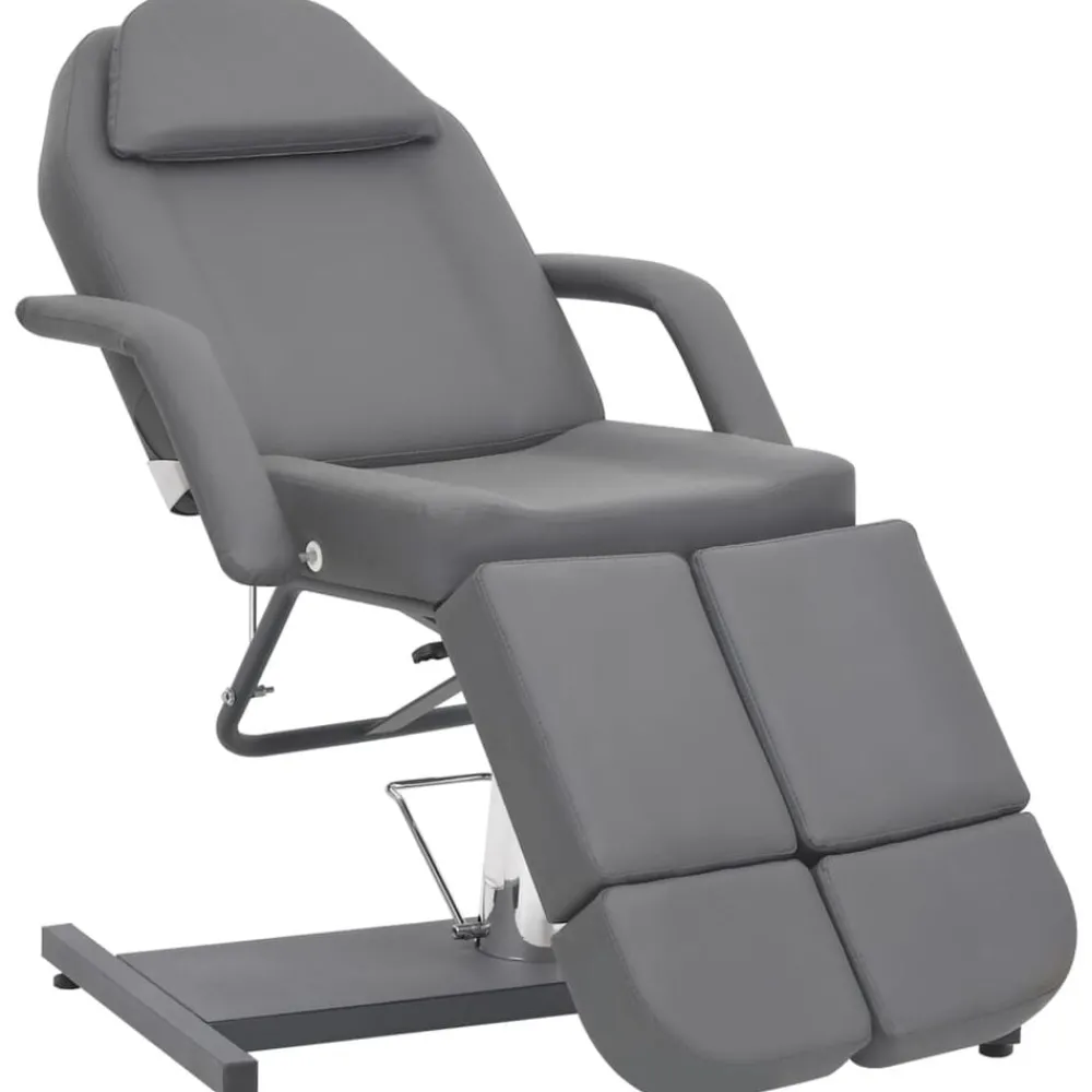 Santé & Beauté-vidaXL Chaise de traitement de beauté Similicuir 180x62x78 cm Gris