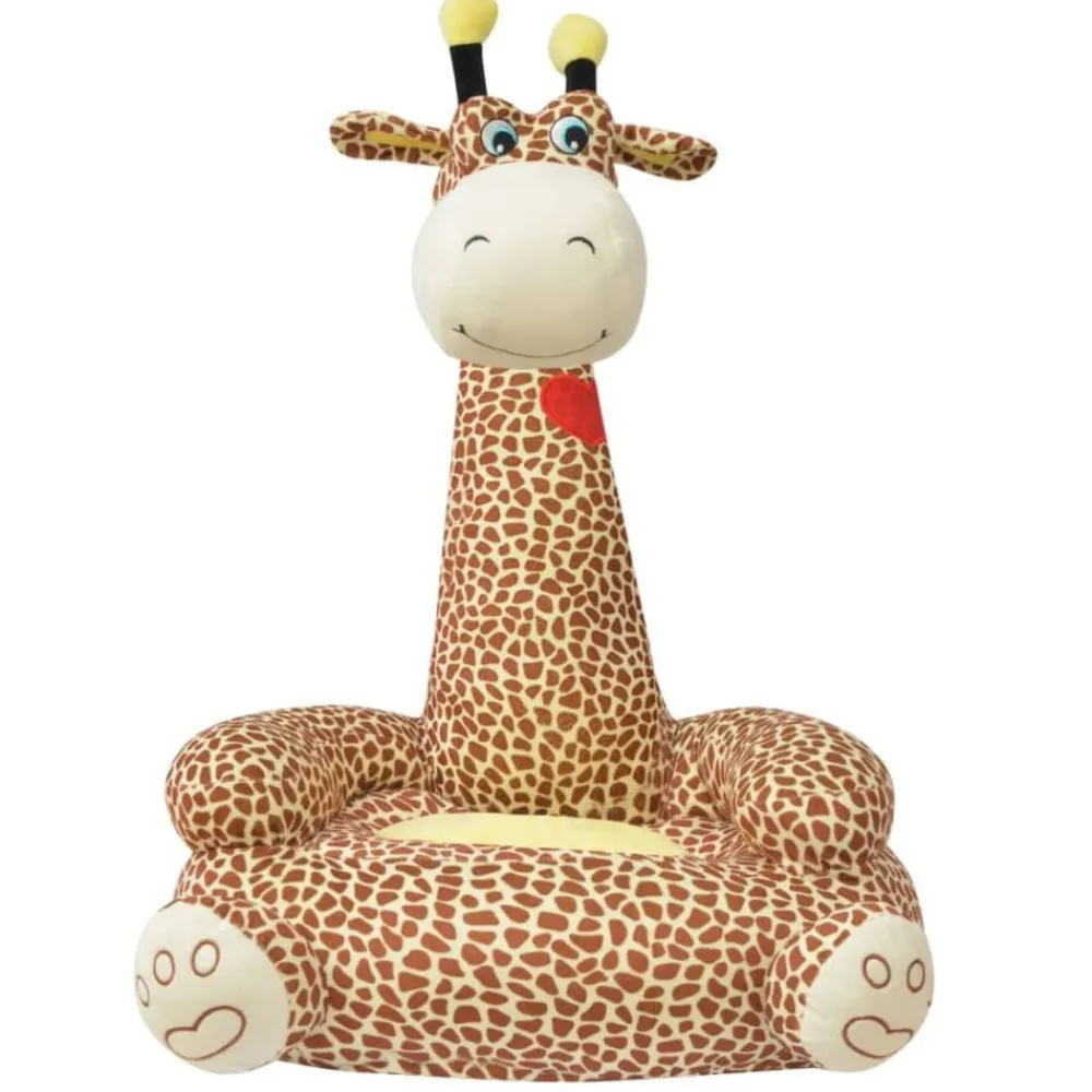 Mobilier Pour Bébés & Tout-Petits-vidaXL Chaise en peluche pour enfants Girafe Marron