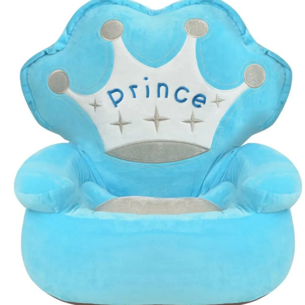 vidaXL Chaise en peluche pour enfants Prince Bleu