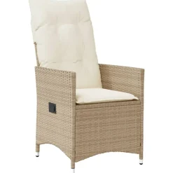 Mobilier De Jardin-vidaXL Chaise inclinable de jardin avec coussins beige résine tressée beige et cr&egrave;me