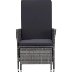 vidaXL Chaise inclinable de jardin avec coussins Résine tressée