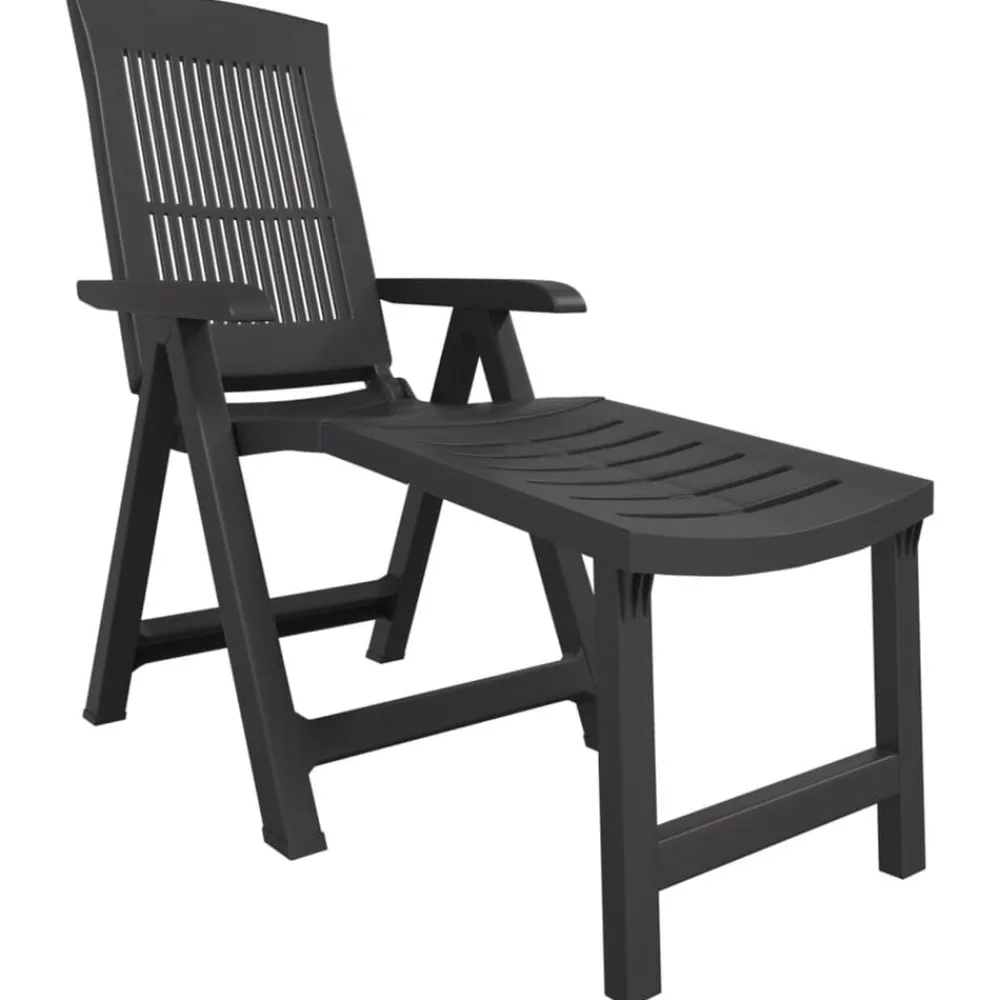 Mobilier De Jardin-vidaXL Chaise longue plastique Anthracite