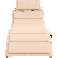 Mobilier De Jardin-vidaXL Chaise longue avec coussin bois d'acacia solide Beige