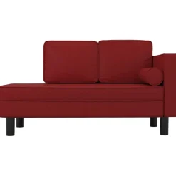 vidaXL Chaise longue coussins et traversin similicuir