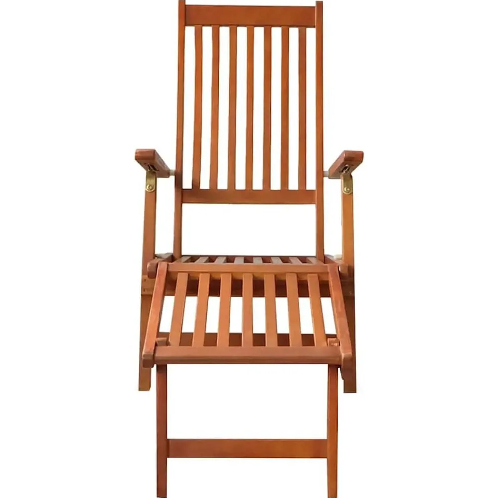 Mobilier De Jardin-vidaXL Chaise longue d'extérieur repose-pied et coussin Acacia solide Vert