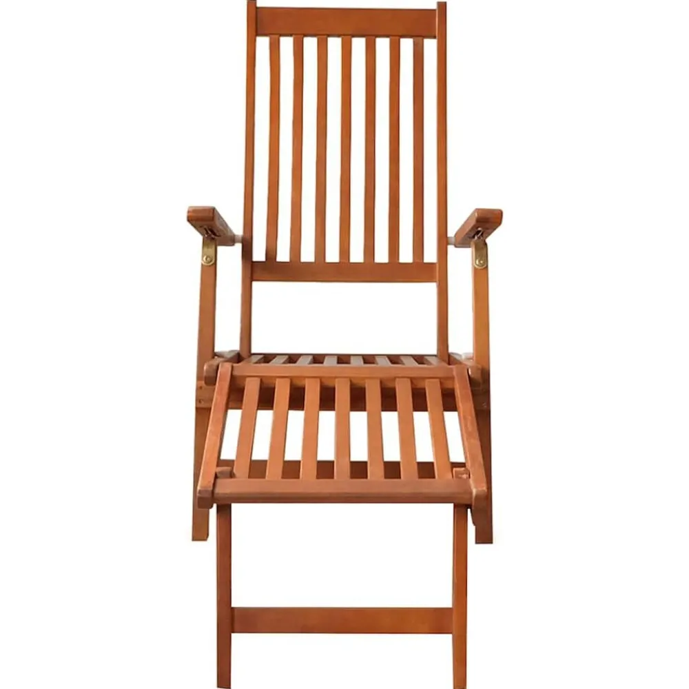 vidaXL Chaise longue d'extérieur repose-pied et coussin Acacia solide