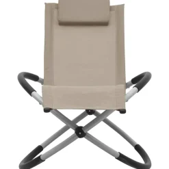 Mobilier De Jardin-vidaXL Chaise longue pour enfants Acier Taupe