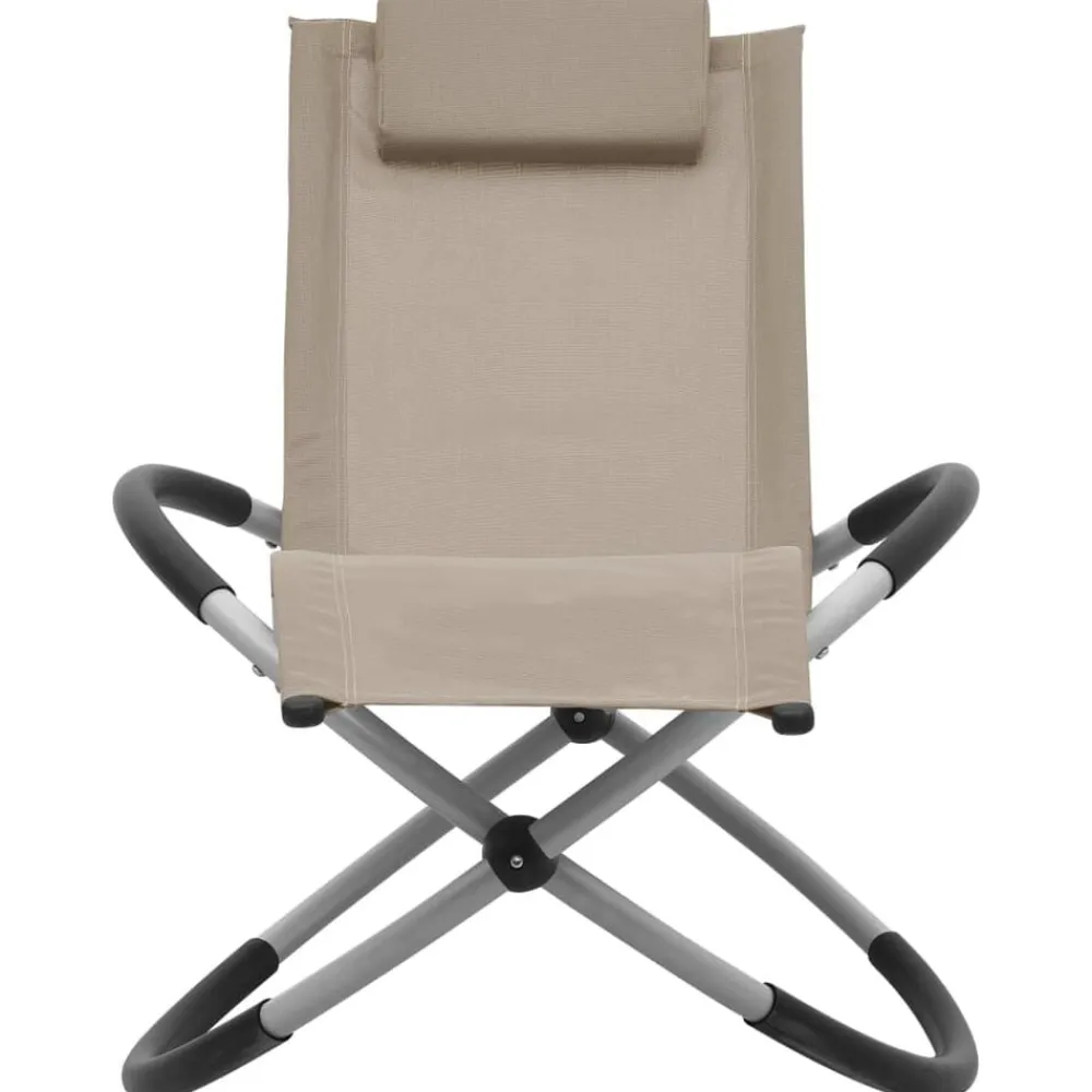 Mobilier De Jardin-vidaXL Chaise longue pour enfants Acier Taupe