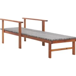vidaXL Chaise longue Résine tressée et bois d'acacia massif
