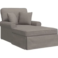 vidaXL Chaise lounge avec jupe avec coussin 3 pcs tissu