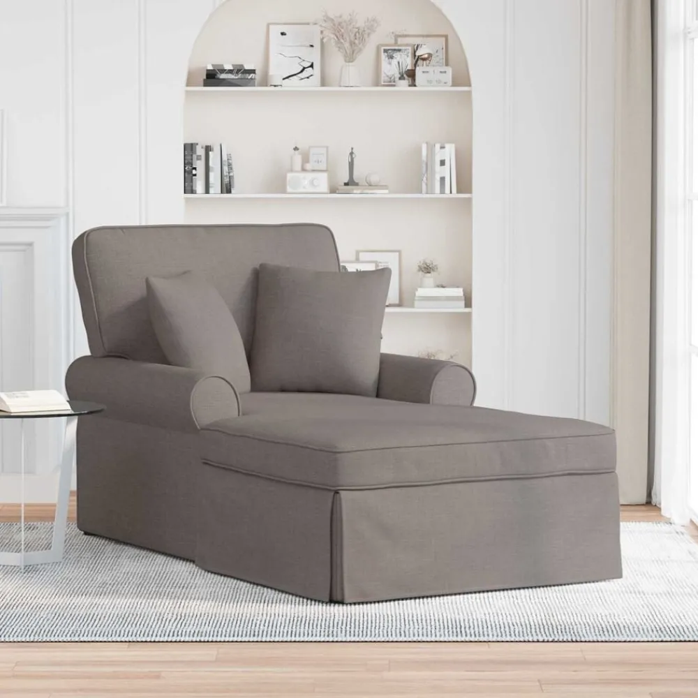 vidaXL Chaise lounge avec jupe avec coussin 3 pcs tissu