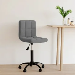 Meubles De Bureau-vidaXL Chaise pivotante de bureau Velours Gris foncé