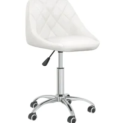 Meubles De Bureau-vidaXL Chaise pivotante de bureau Similicuir Blanc