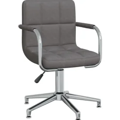 Meubles De Bureau-vidaXL Chaise pivotante de bureau Tissu Gris foncé
