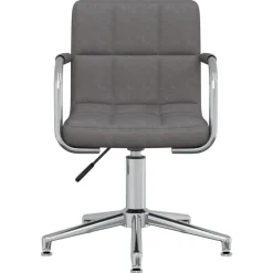 Meubles De Bureau-vidaXL Chaise pivotante de bureau Tissu Gris foncé