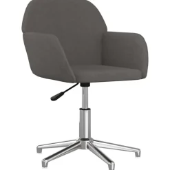 Meubles De Bureau-vidaXL Chaise pivotante de bureau Tissu Gris foncé