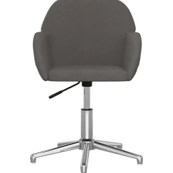 Meubles De Bureau-vidaXL Chaise pivotante de bureau Tissu Gris foncé