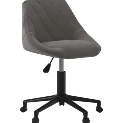 Meubles De Bureau-vidaXL Chaise pivotante de bureau Velours Gris foncé
