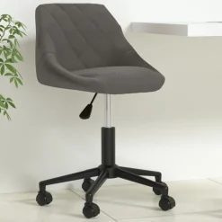 Meubles De Bureau-vidaXL Chaise pivotante de bureau Velours Gris foncé